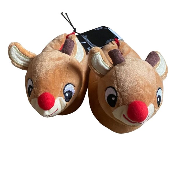 Rudolph The Red Nose Reindeer Infant/Toddler Slippers-Size 3-NWT-Flawed - Picture 1 of 6